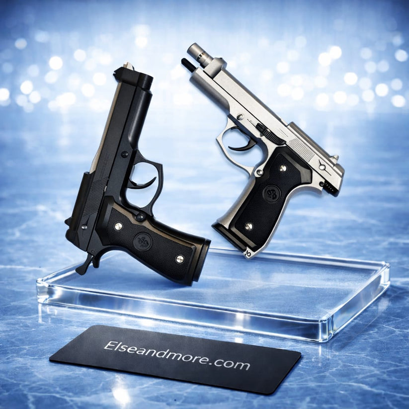 Heavy Metal Bullet Toy Gun | Real Look Pistol | Silver, Black