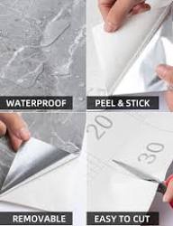 Marble wallpaper features - waterproof peel and stick removable easy to cut