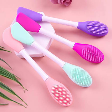 Silicone face mask brushes in multiple colors pink purple mint green