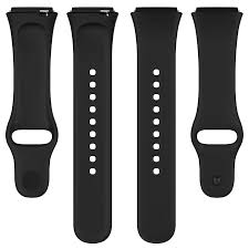 Black silicone replacement strap for Redmi Watch 3 Active two-piece design