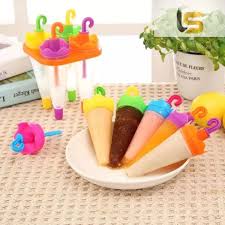 Umbrella shape ice lolly popsicles in colorful handles