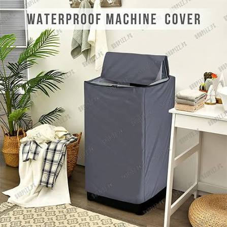 Grey waterproof washing machine cover on top load machine