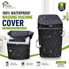 100% waterproof washing machine cover black top and front load compatible