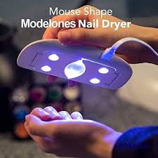 SUNmini UV LED Nail Lamp pink mouse shape in use