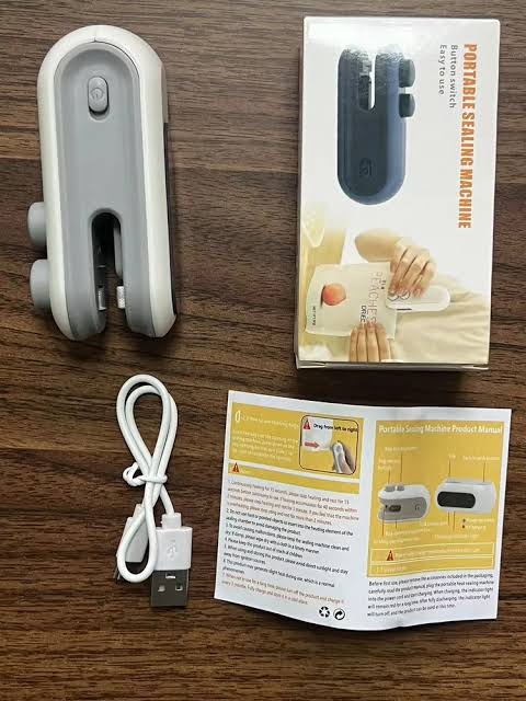 Portable mini heat sealing machine sealing a snack bag