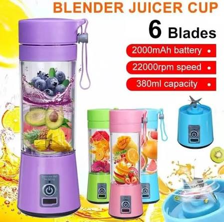 Blender juicer cup 6 blades 2000mAh 22000rpm 380ml in 4 colors