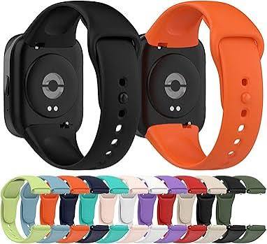 Redmi Watch 3 Active black smartwatch showing health stats and weather